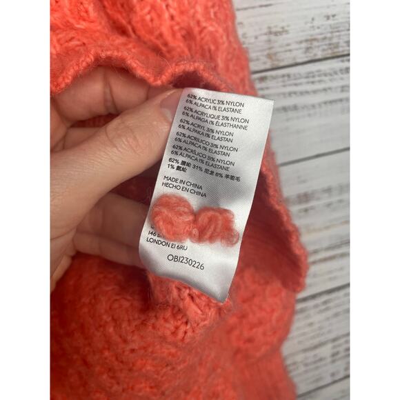 Anthropologie Bia Coral Mock Neck Tunic Sweater XS Alpaca Cozy Boho Oversized - Picture 9 of 12